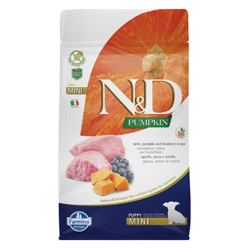 N&D Pumpkin Dog Puppy Mini Με Αρνί, Κολοκύθα & Μύρτιλο 800gr