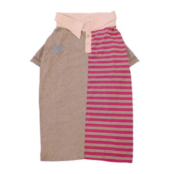 Pet Μπλούζα Σκύλου Ριγέ Γκρι-Ροζ XS 43cm